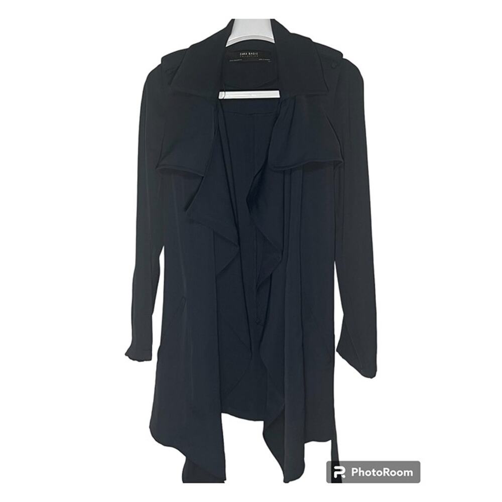 Zara Basic Collection Open Front Drape Long Sleeve Wrap Cardigan Women's Size XS